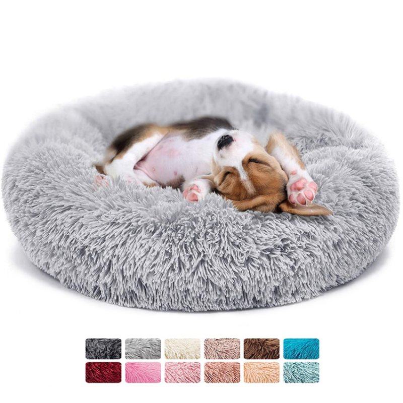 Ultra Soft Pet Bed 24 Tums Tvättbar Lugnande Kudde Kennels Självuppvärmande