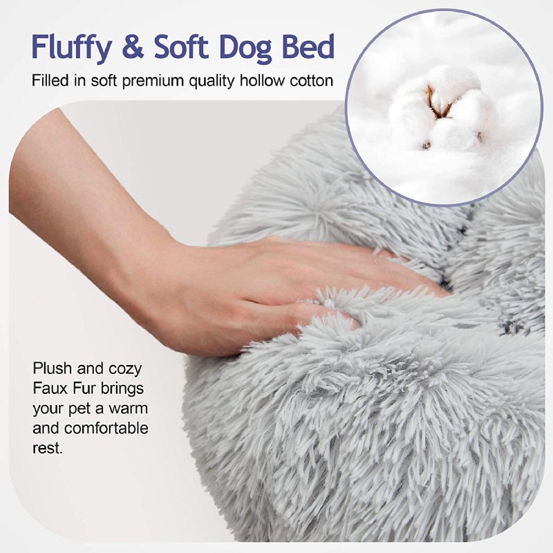 Ultra Soft Pet Bed 24 Tums Tvättbar Lugnande Kudde Kennels Självuppvärmande