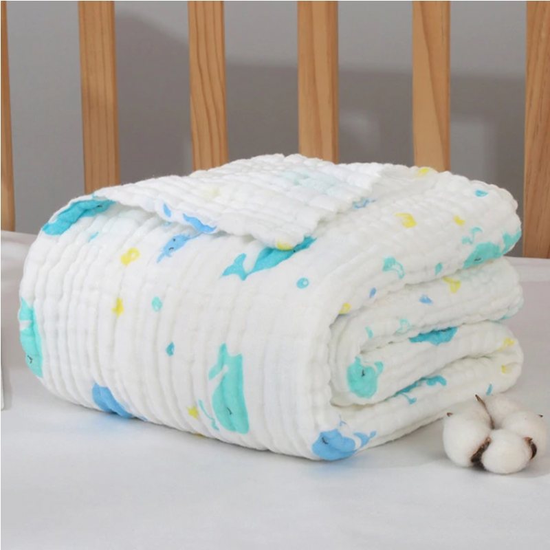 6-lagers Babyfilt Nyfödd Swaddle Muslin Bomullsfilt