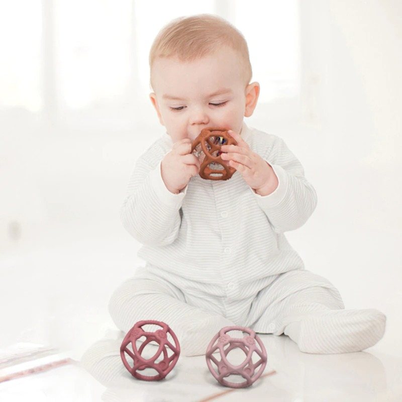 Baby Silikon Bitring Toy Ball V2 3d Tuggbar Matkvalitet