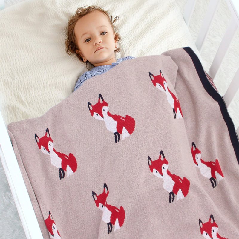 Baby Summer Fox Filt Wrap Mjuk Bomull