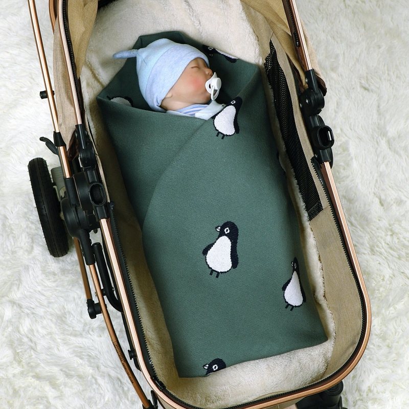 Baby Summer Penguin Filt Wrap Mjuk Bomull