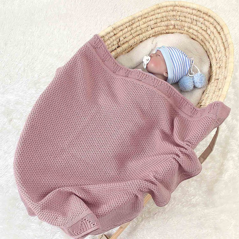 Babyfiltar Stickad Nyfödd Swaddle Wrap Spjälsäng