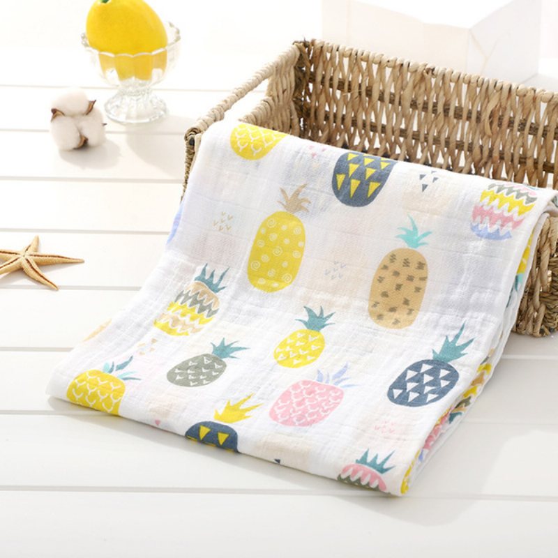 Babysvampfilt Mjuk Muslin Bomullsomslag – Ananas