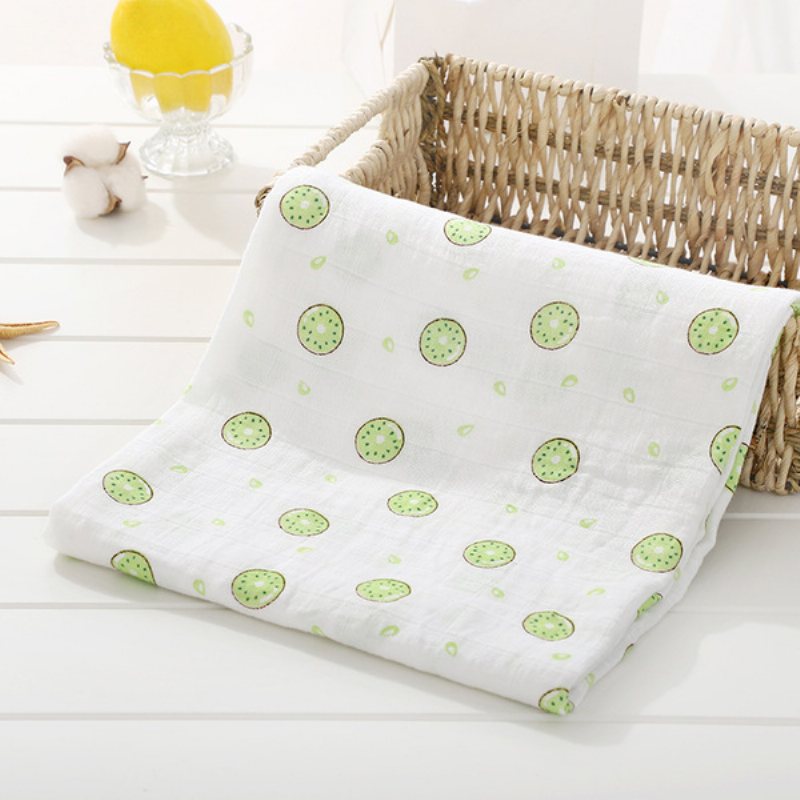 Babysvampfilt Mjuk Muslin Bomullsomslag – Kiwi