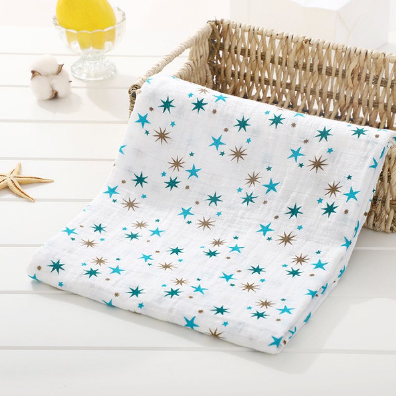 Babysvampfilt Mjuk Muslin Bomullsomslag – Stars