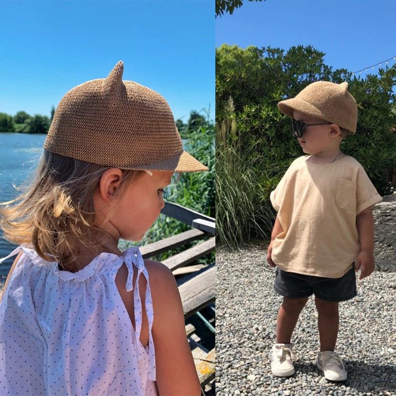 Fashion Mesh Summer Beach Caps För Baby Uv-skydd