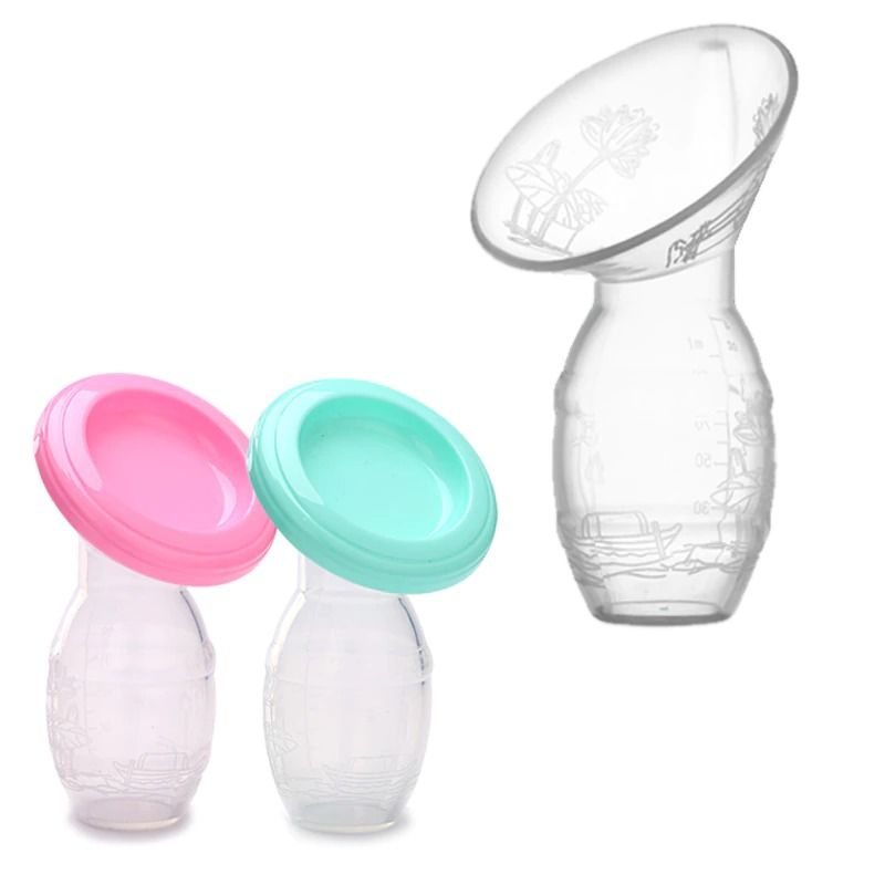 Manuell Bröstpump – Baby Amning Milk Saver Suctionbpa-fri & Livsmedelsklassad Silikon – Rosa