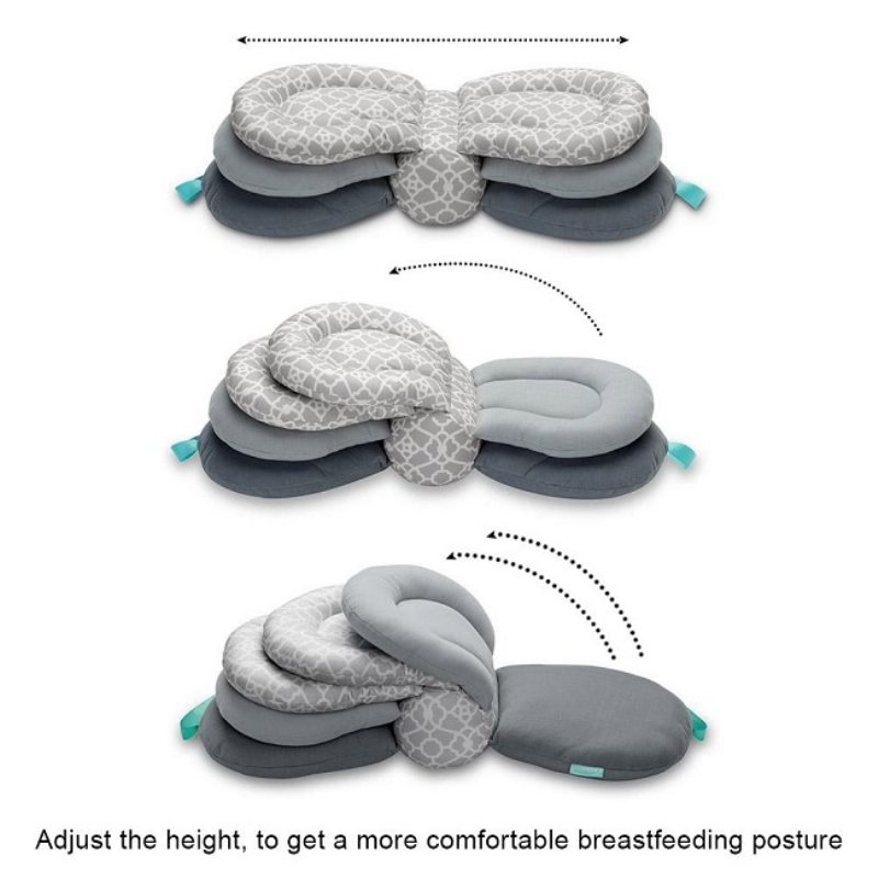 Multifunktionell Amningskudde För Baby & Justerbar Höjd
