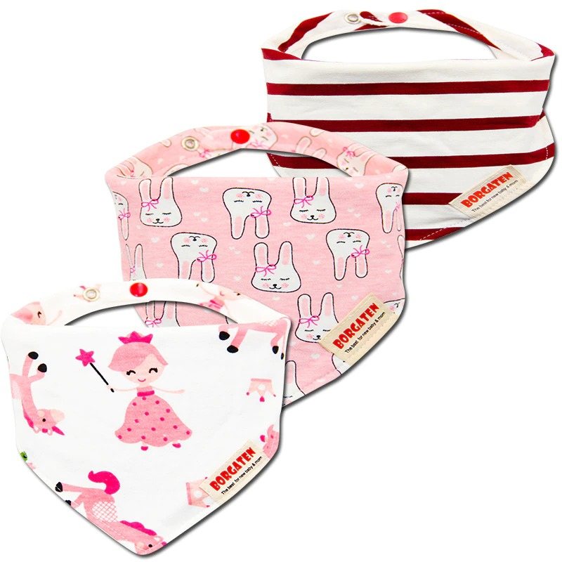 Muslin Baby Bandana 3st Set Haklappar Multi-use Scarf Super Mjuk