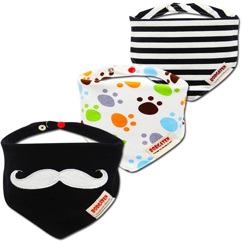 Muslin Baby Bandana 3st Set Haklappar Multi-use Scarf Super Mjuk