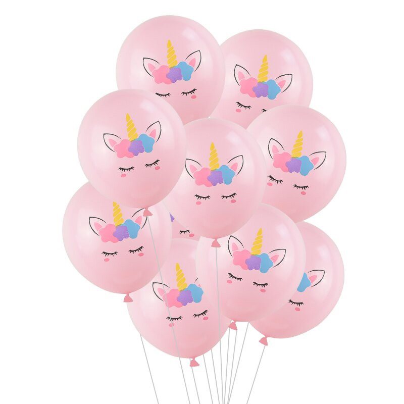 Rainbow Unicorn Baby Shower Ballonger Festdekorationer 7st