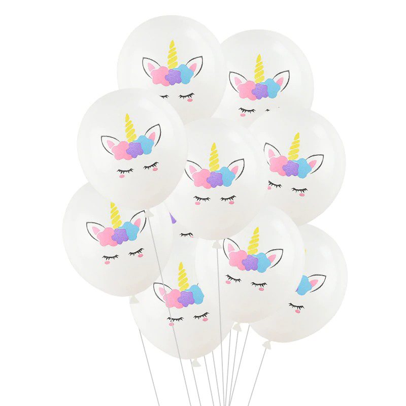 Rainbow Unicorn Baby Shower Ballonger Festdekorationer 7st