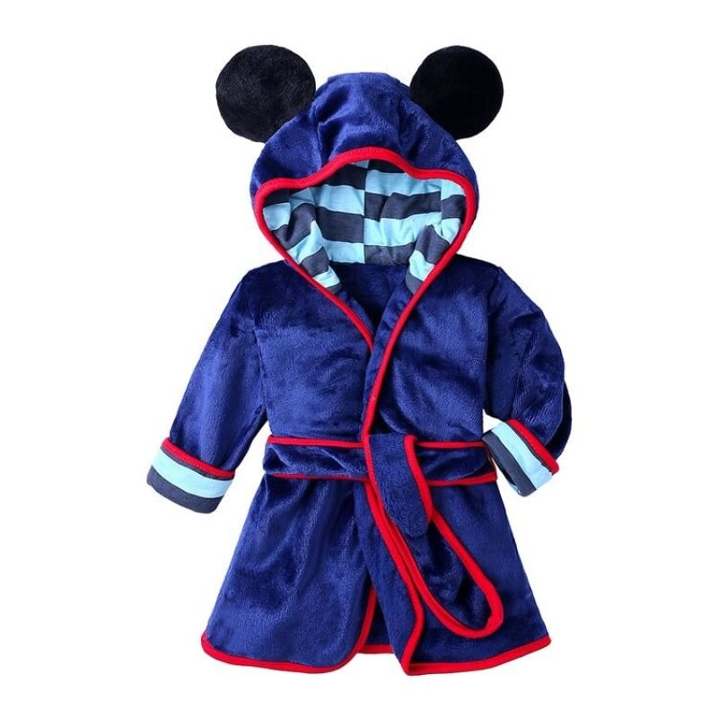 Robe Hooded Warm Soft Plysch Baby Sleepwear Housecoat