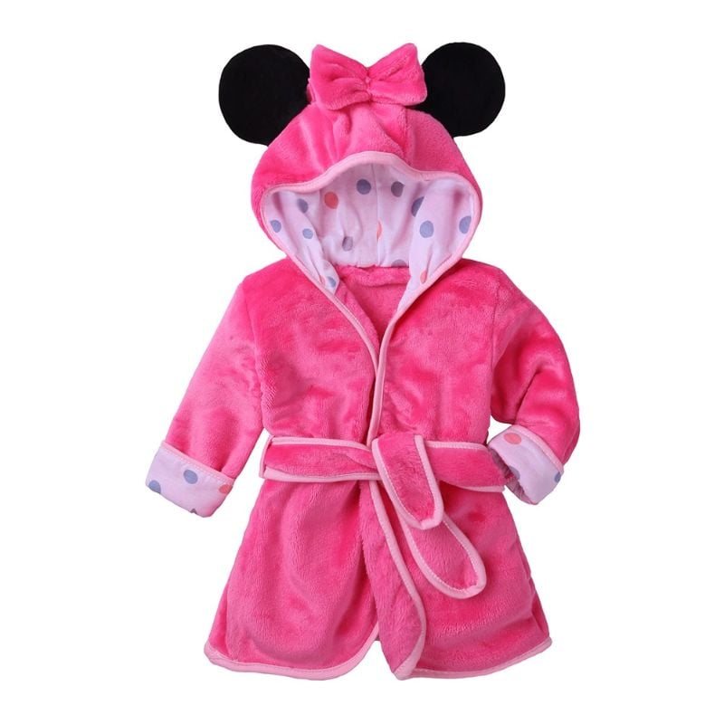 Robe Hooded Warm Soft Plysch Baby Sleepwear Housecoat