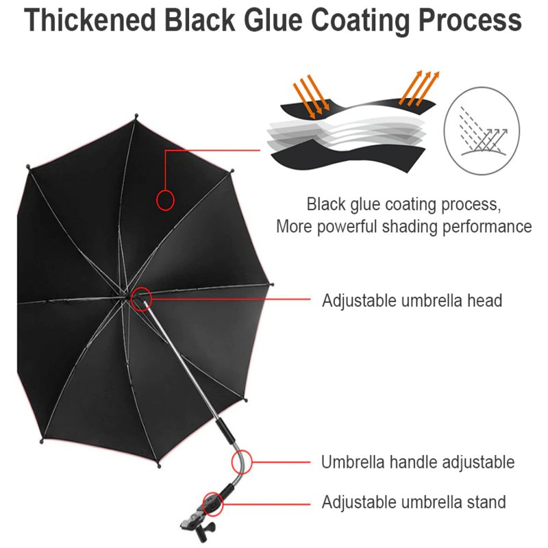 Universal Barnvagnsparaply För Sol- Och Regnskydd Uv 50+