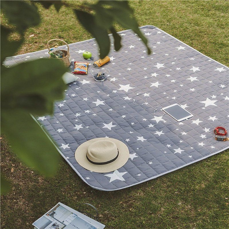 Barn Antisladd Lekmatta Baby Krypmatta Halkfri Tjockare Carpetbaby's Mat 66.9"x78.7" Grey Star