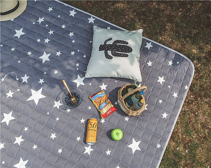 Barn Antisladd Lekmatta Baby Krypmatta Halkfri Tjockare Carpetbaby's Mat 66.9"x78.7" Grey Star