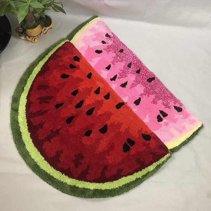 Handgjord Söt Vattenmelon Designmatta Barnmatta Flush Fruktmatta För Sovrum Vardagsrum Dörrmatta 31.5x19.6 Tum