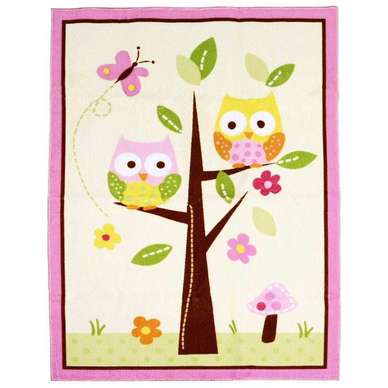 Hem Textilunik Cartoon Owl Mattadesigner Rosa Fairy Girls Matta För Vardagsrumdelikat Butterfly Barn