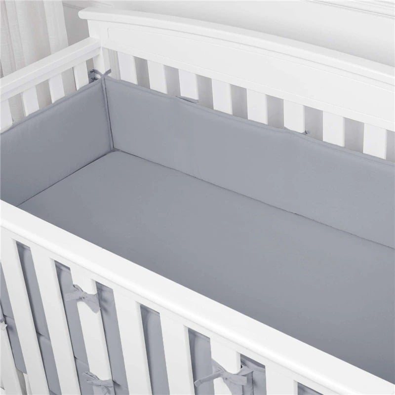 Baby Crib Bumper Kudde 4 Paneler Enfärgad