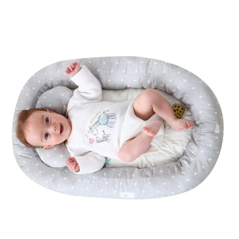 Baby Nest Bed Crib Avtagbar Tvättbar Skyddskudde Med Kudde