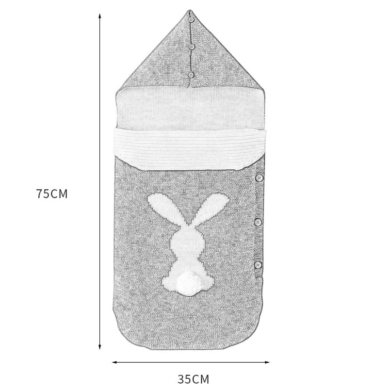 Söt Kaninstickad Babysovsäck