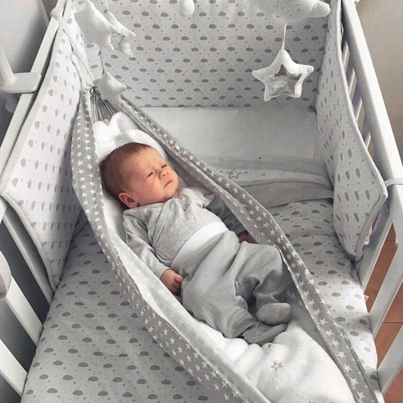 Spjälsäng Baby Hängmatta Swing Bomull Hängande Sömn Bassinet