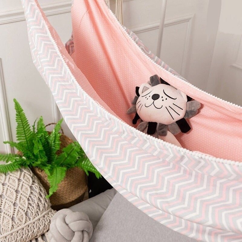 Spjälsäng Baby Hängmatta Swing Bomull Hängande Sömn Bassinet