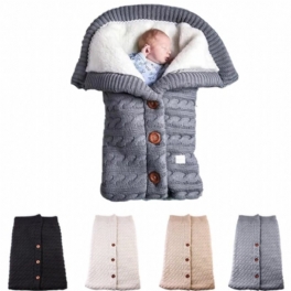 Stickad Baby Warm Swaddle Filt Sovsäck