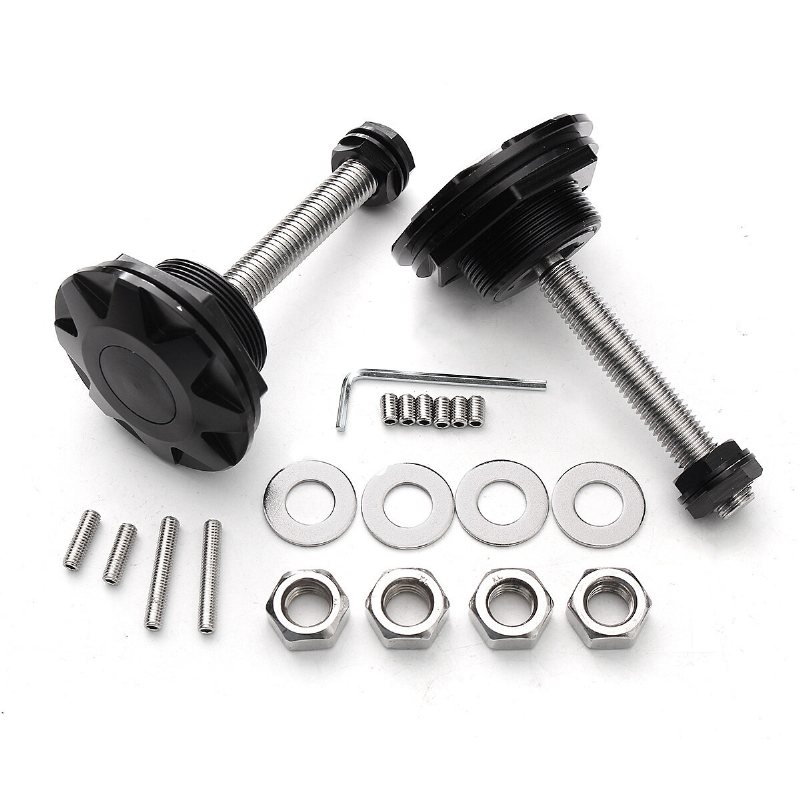 1 Par Universal Metalltryckknapp Billet Huvstift Motorlås Clip Kit Bil Quick Pins