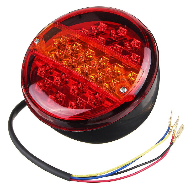 12v/24v 20led Hamburger Bakre Stoppindikatorljus Runda För Släpvagn Lastbil Husvagn Van Atv Buss