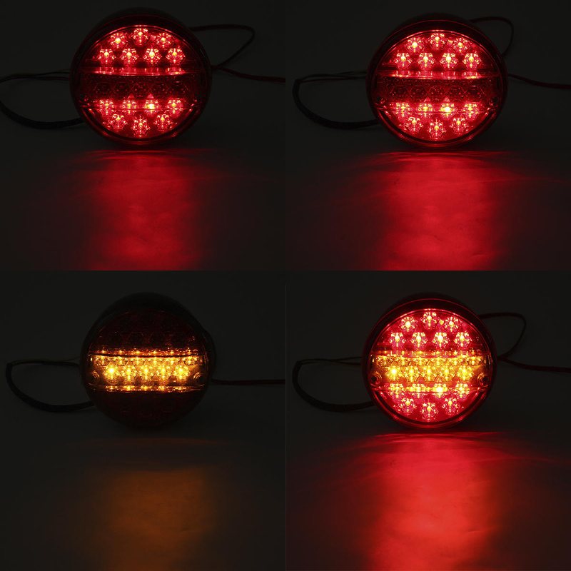 12v/24v 20led Hamburger Bakre Stoppindikatorljus Runda För Släpvagn Lastbil Husvagn Van Atv Buss