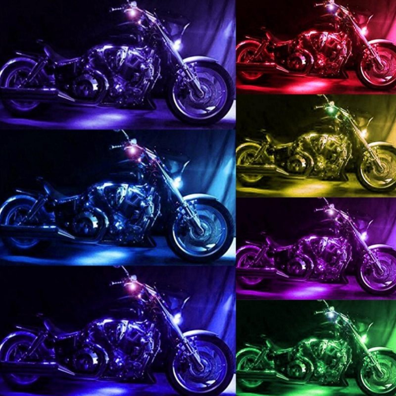 12v 50w Flerfärgad Trådlös Fjärrkontroll Motorcykellampa Rgb Flexibel Strips Markeffektljus