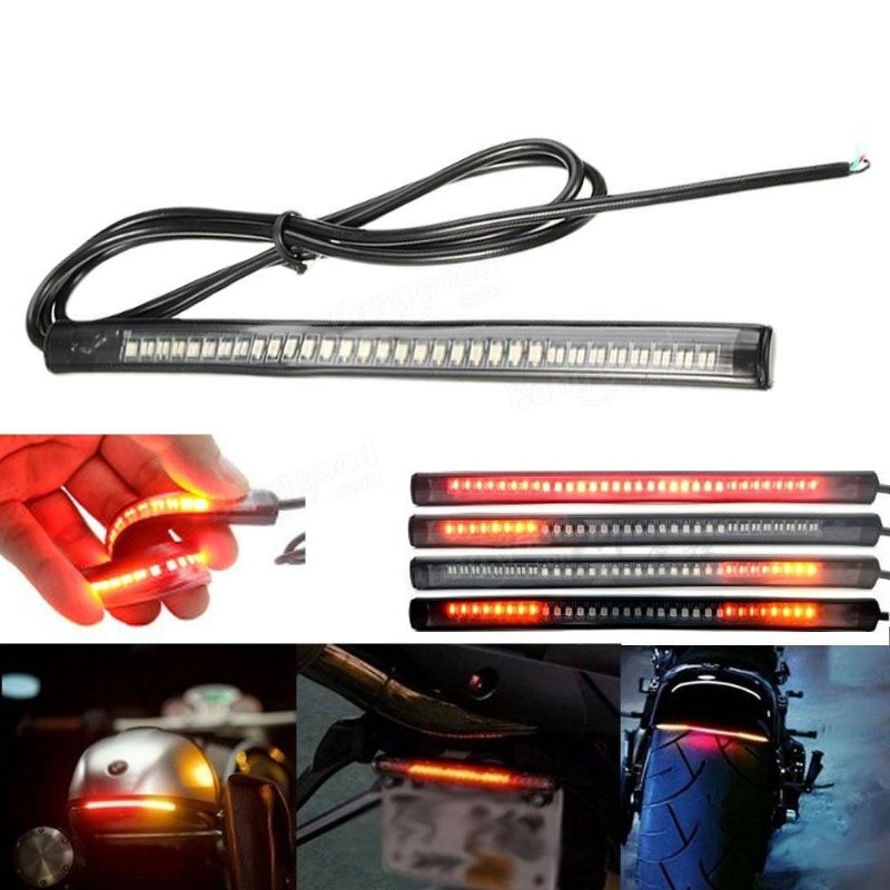 12v Motorcykelsäkerhet 48led/36led Strip Light Running Bakbroms Blinkers Flexibel