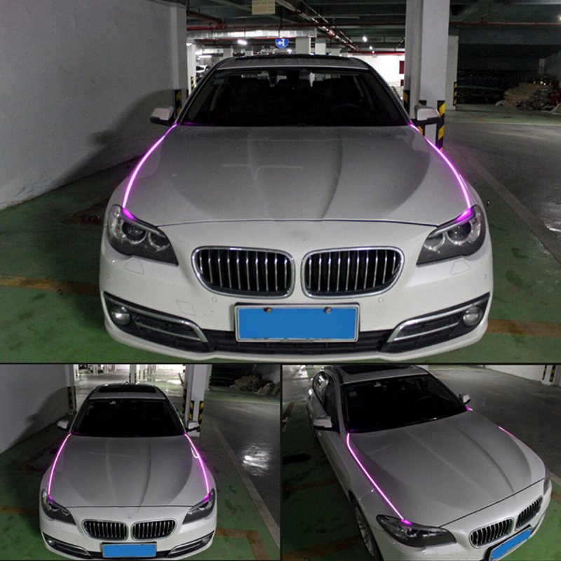 2 St Hood Led Ljus Strip Galler Under Spoiler Scanning Led Knight Rider