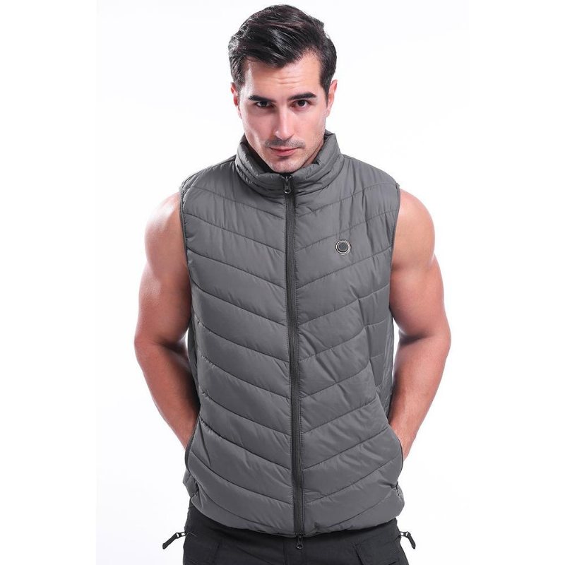 25-45°c Elektrisk Väst Uppvärmd Tygjacka Usb Thermal Warm Heated Rocks Pad Body Warmer Grå