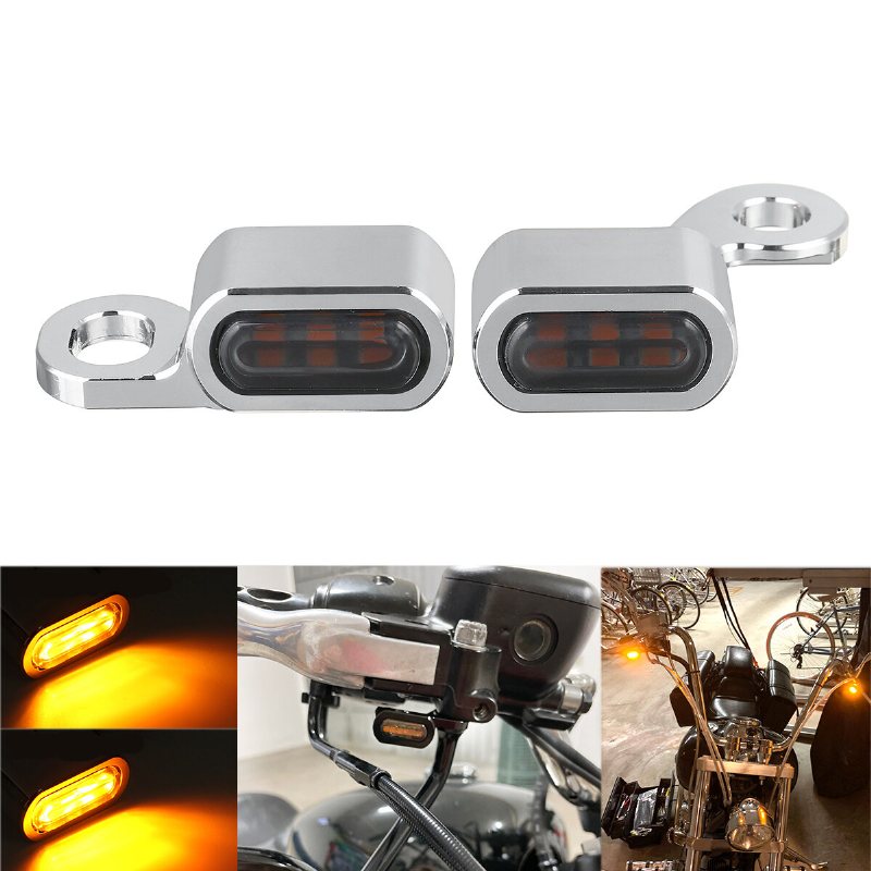 2st 12v Motorcykel Amber Led Mini Blinkers Körljus Lampa För Harley