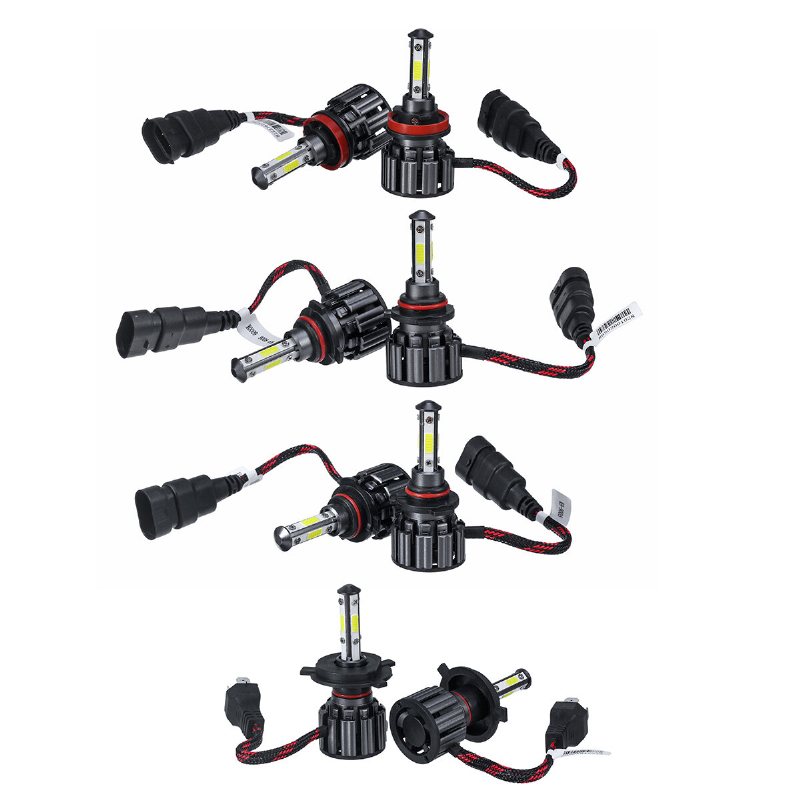 2st 40w 8000lm 6000k H4/h7/9005/9006/h11 Led-strålkastare Glödlampor Hell- Och Halvljus Ljusstarka 4-sidiga 9-36v Ip68