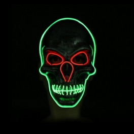 3 Färg Halloween Led Luminous Mask Cosplay För Festival Glow-in-the-dark