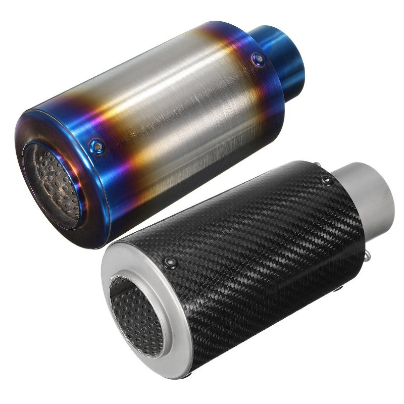 38-51mm Universal Motorcykel Cylinder Avgasljuddämpare Pipe Blueing/carbon Fiber