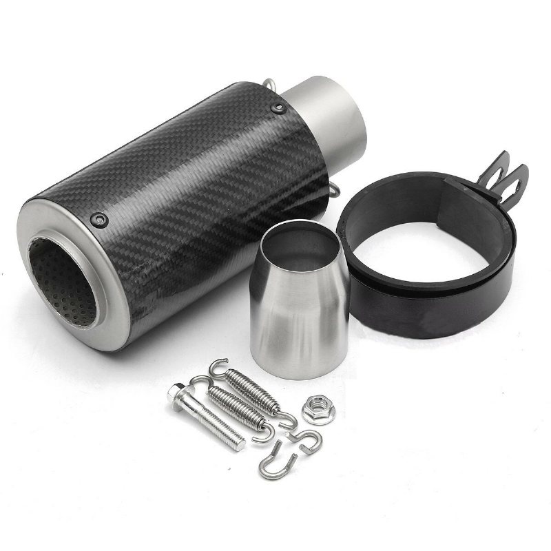 38-51mm Universal Motorcykel Cylinder Avgasljuddämpare Pipe Blueing/carbon Fiber