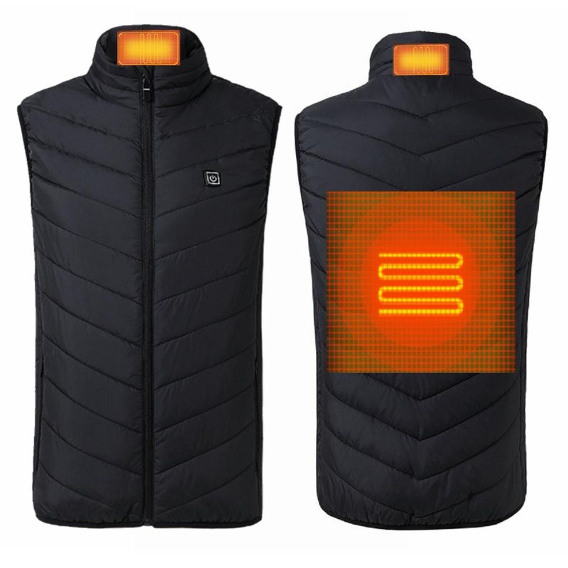 5v Usb Elektrisk Väst Uppvärmd Jacka Termisk Varm Neck + Ryggdyna Vinter Body Warmer Duk