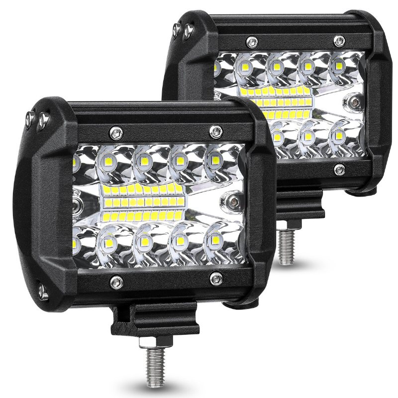 Ambother 2st Tri Row 4 Tum 9-32v 20 Led Arbetsljusstång Flood Spot Beam Offroad Suv Driving Truck Atv Utv Båt Dimlampa Vattentät