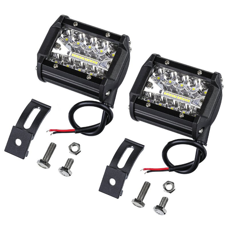 Ambother 2st Tri Row 4 Tum 9-32v 20 Led Arbetsljusstång Flood Spot Beam Offroad Suv Driving Truck Atv Utv Båt Dimlampa Vattentät