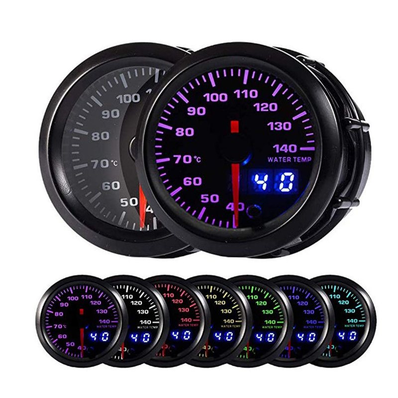 Analog & Digital 52mm Bil Led Turbo Boost Egt Avgasvattentemperatur Luftbränslemätare