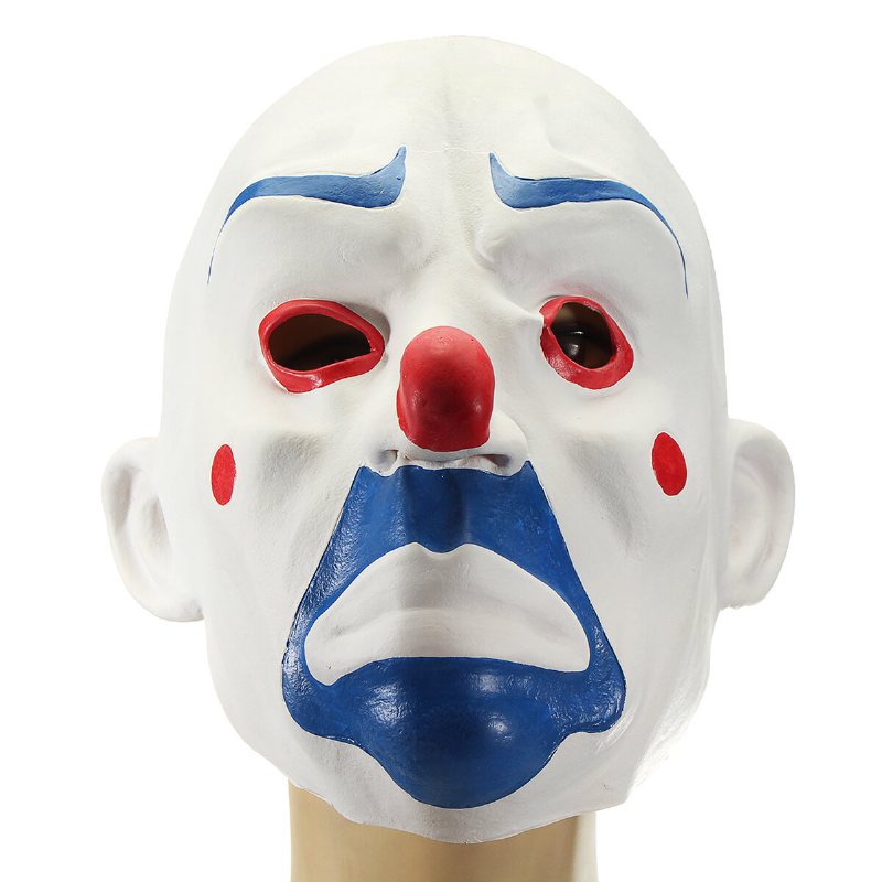 Bankrånare Clown Halloween Mask Skrämmande Clownhuvud Party Kostymdekorationer