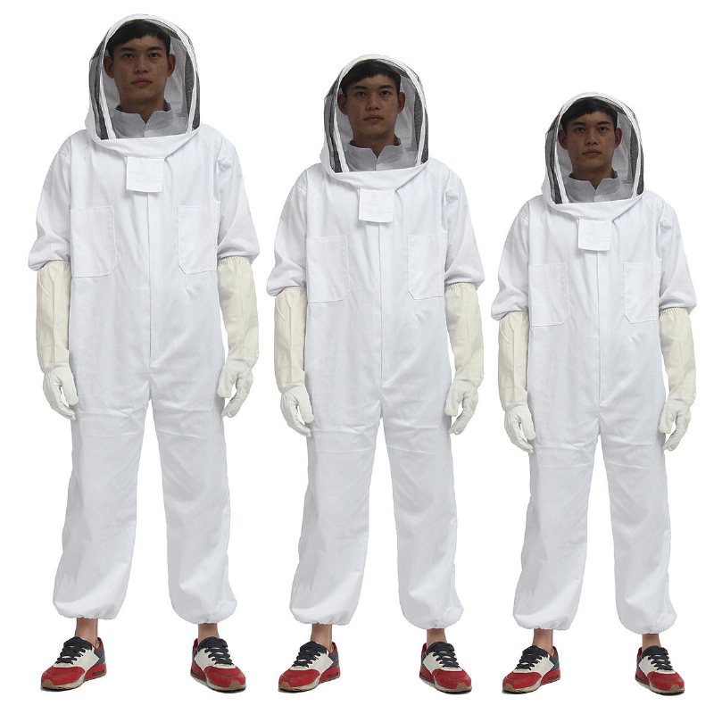 Biodlare Biodling Skyddsslöja Kostym Smock Bee Hat Handskar Full Body Thicken Set