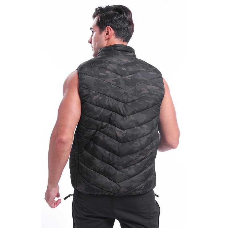 Elektrisk Usb-uppvärmd Väst Tre-hastighets Termostatrockar Utomhussport Body Warmer Camouflage