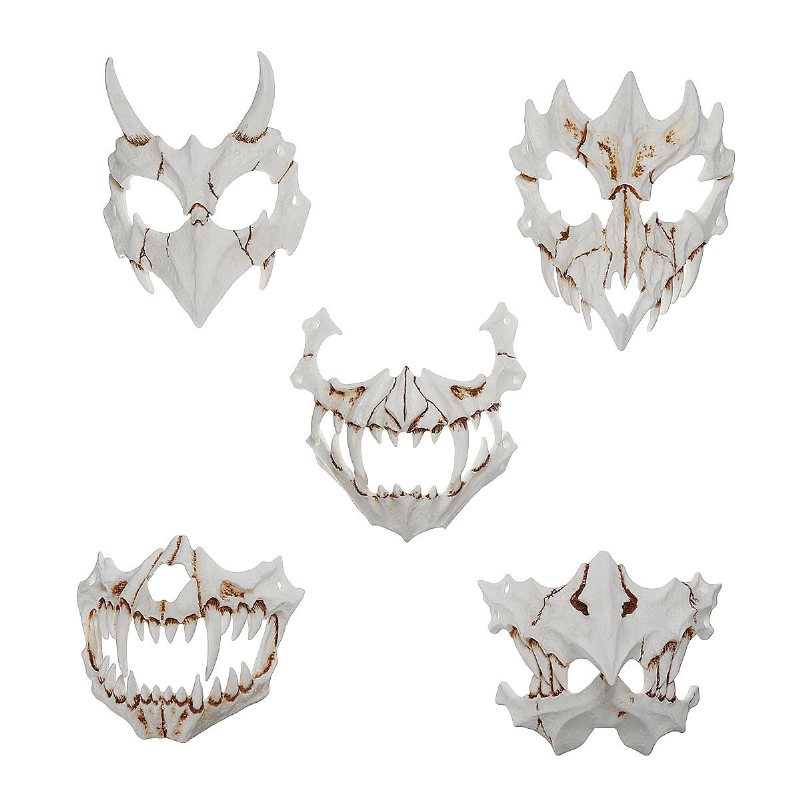 Halloween Resin Mask Djurtema Party Ansiktsskalle Kostym Cosplay